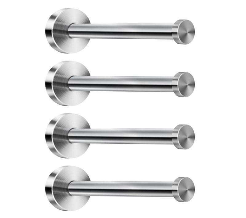 NELXULAS Brushed Stainless Steel Bath Towel Hooks Single Super Heavy Duty Wall Mount Hook, Coat Hook (6", 4 PCS) - Image 1
